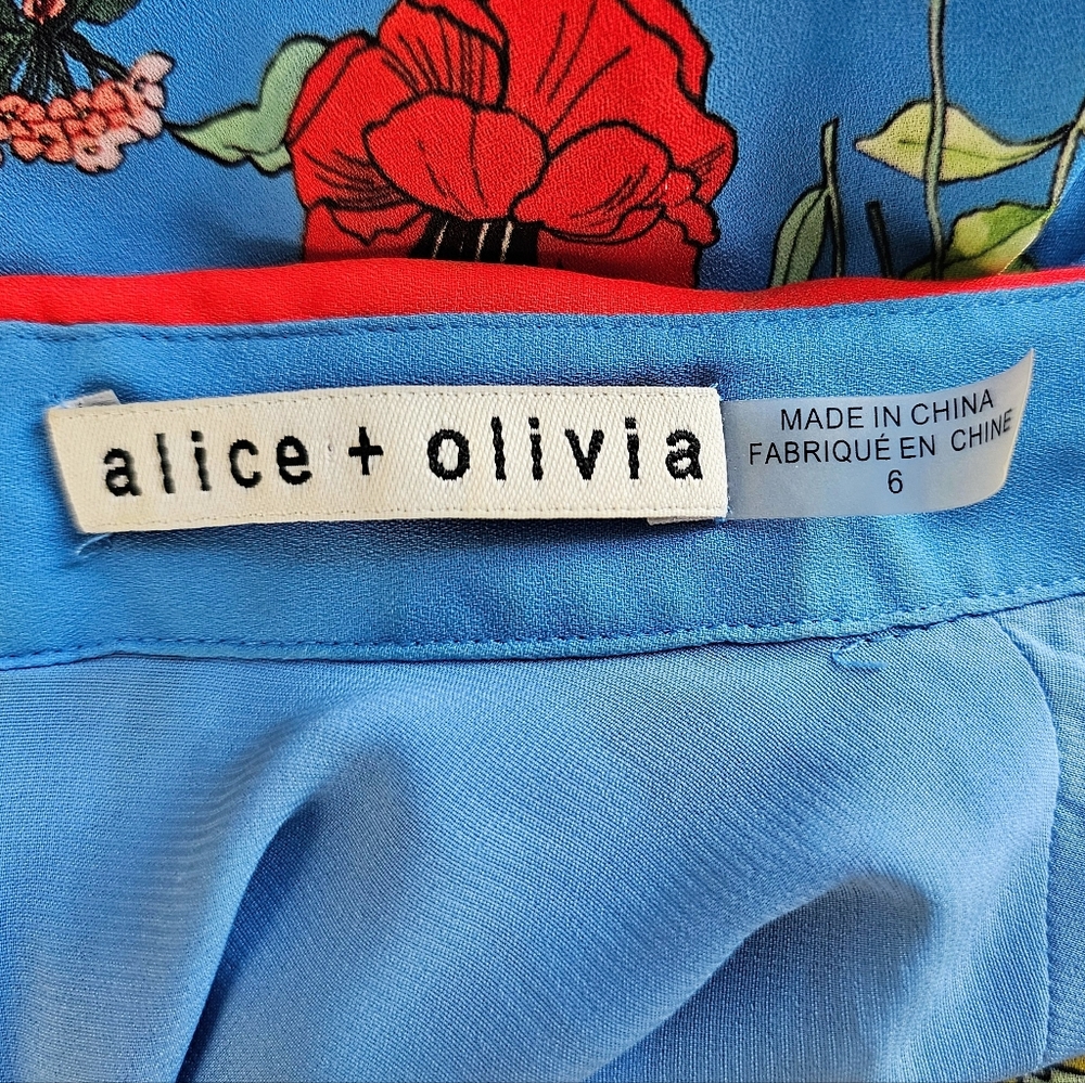 Alice + Olivia Floral Print Sleeveless Dress - Picture 5 of 6